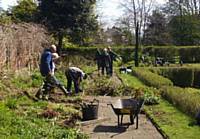 The Denehurst Volunteers starting work on the herbaceous border  May 2016